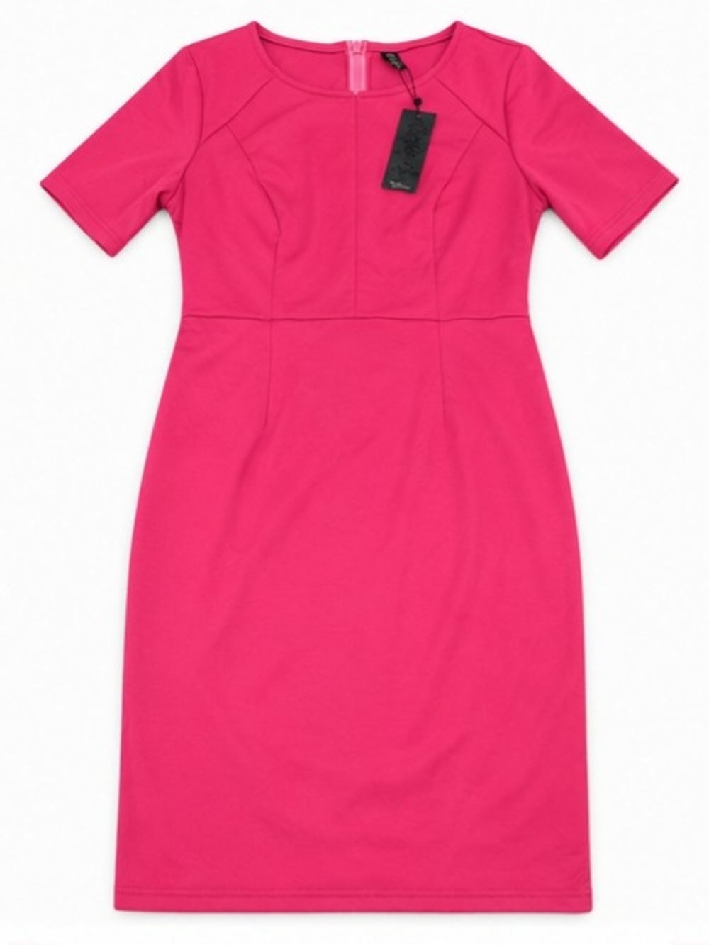 VFSHOW Women’s Hot Pink Fuchsia Tie-Waist Sheath Midi Dress Size M NWT